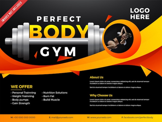 Fitness Club Flyer & Poster Cover Template.