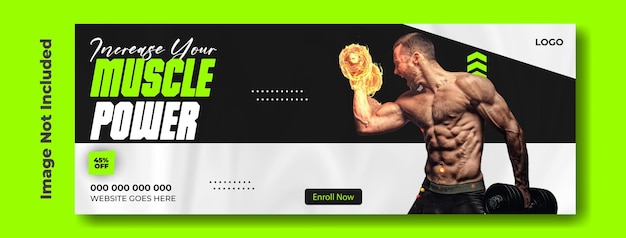 Vector fitness club or gym ads cover banner template design