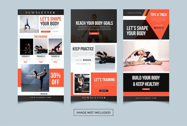 Fitness email template design