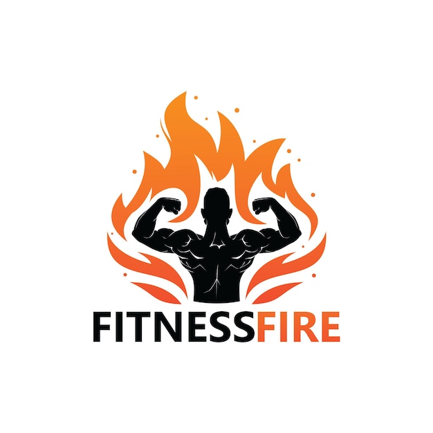 Fitness Fire Logo Template Design Vector