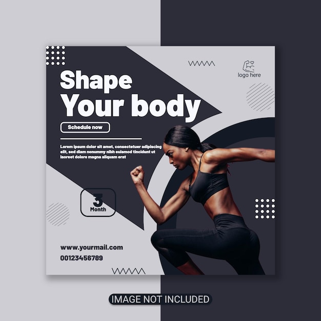 Vector fitness flyer gym poster design