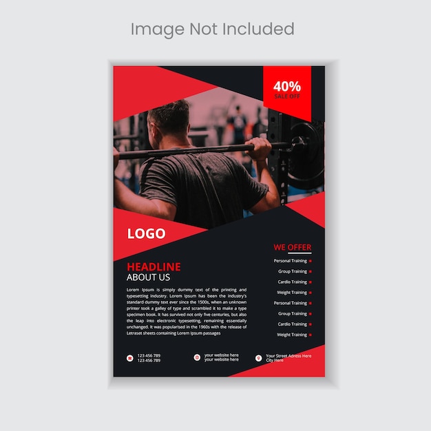 Vector fitness flyer and poster design template