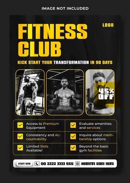 Vector fitness flyer template design