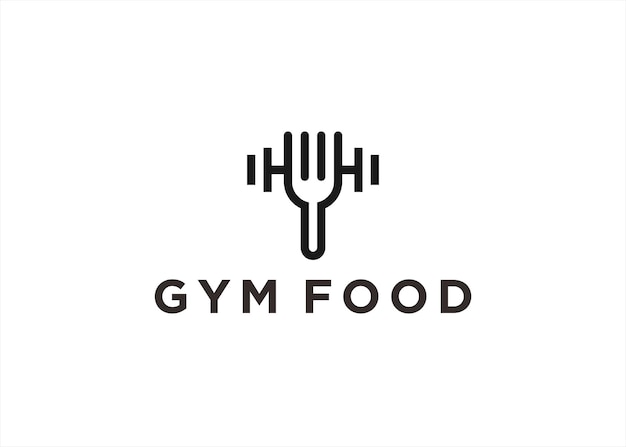 fitness food logo design vector illustration