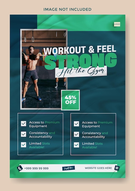 Vector fitness and gym ads flyer template