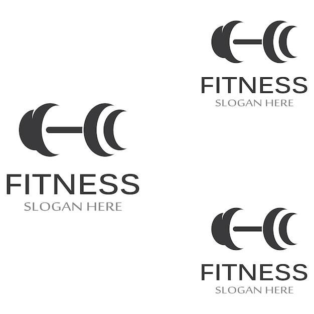 Fitness gym and barbell silhouette logoDesign for fitness gym and barbellusing a vector illustration template design concept