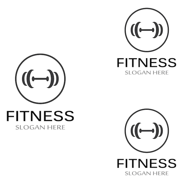 Fitness gym and barbell silhouette logoDesign for fitness gym and barbellusing a vector illustration template design concept