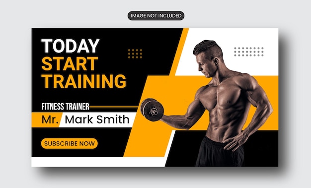 Fitness gym best YouTube video thumbnail and web banner new design 2022