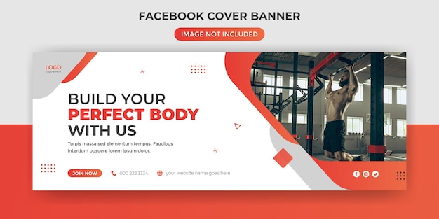 Fitness gym facebook cover or Instagram web banner social media post