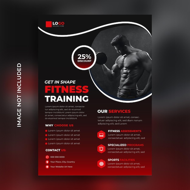 Vector fitness gym flyer template design