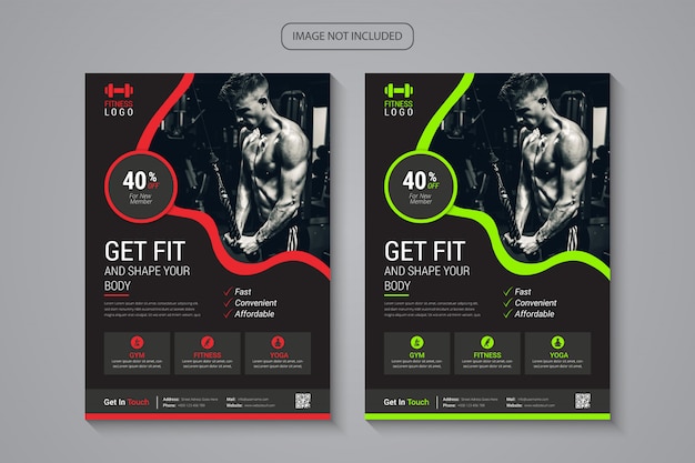 Vector fitness & gym flyer