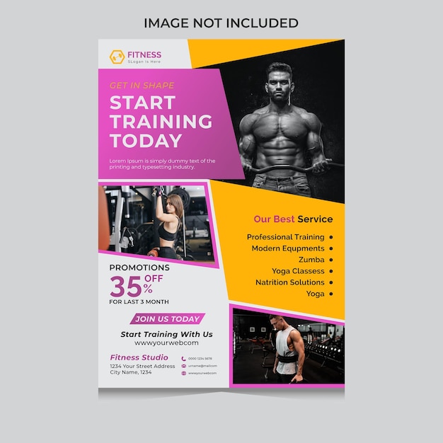 Vector fitness gym flyer