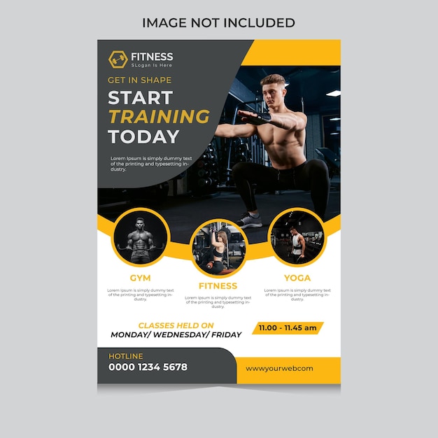 Vector fitness gym flyer