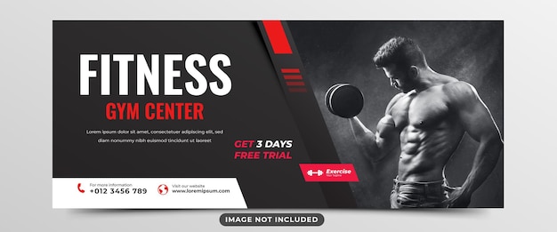 Fitness and gym horizontal banner template