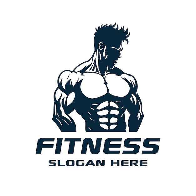 Fitness Gym Logo Template Male Body Builder