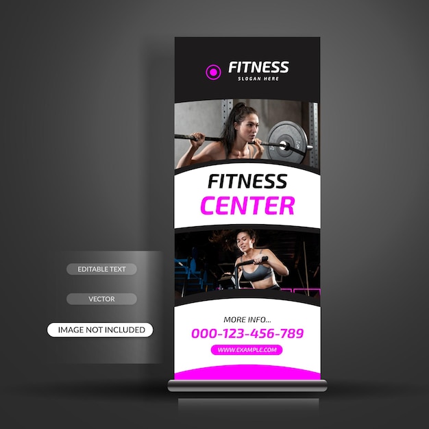 Fitness Gym Roll Up Banner Template