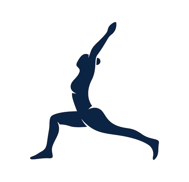 Fitness Gymnastic Logo Silhouette Sportswoman Vector design illustration