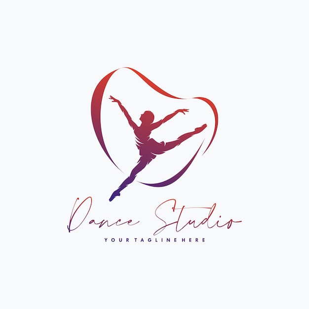 Fitness Gymnastic With Ribbon Logo Design