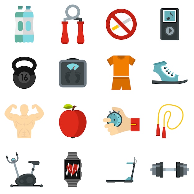 Fitness icons set