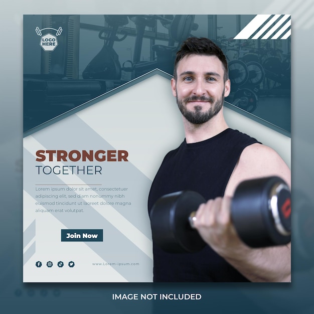 Fitness Journey Gym Workout Social Media Template