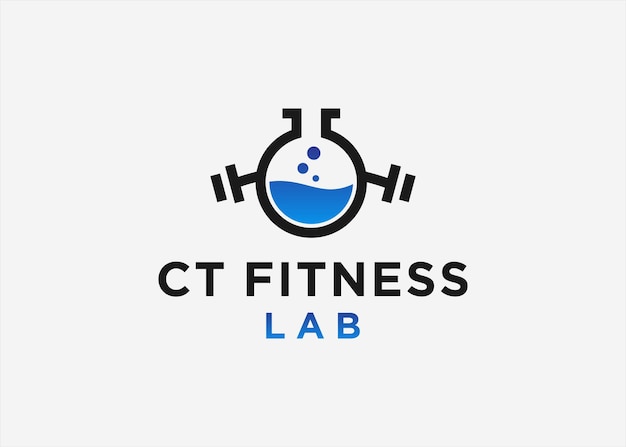 fitness lab logo design vector silhouette illustration