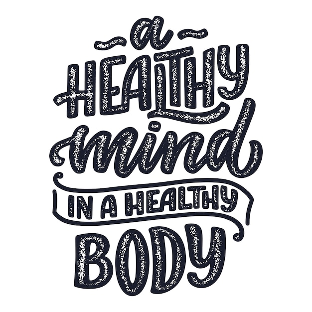 Fitness lettering illustration