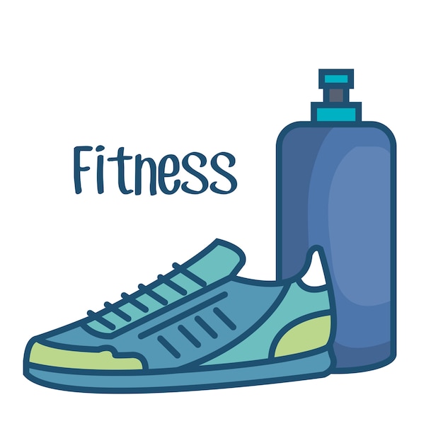 fitness lifestyle elements icons 