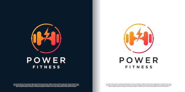 Fitness logo design vector with creative element concept