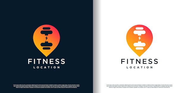 Fitness logo design with creative concept premium vector