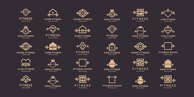 Fitness logo and icon set