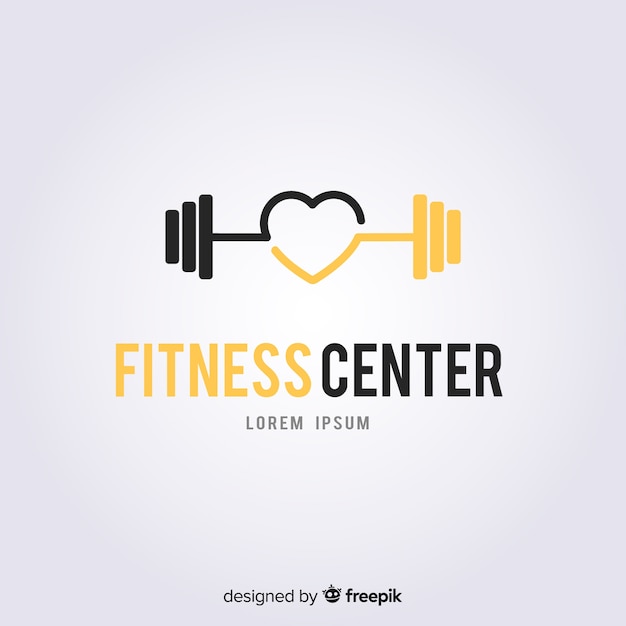 Vector fitness logo template flat style