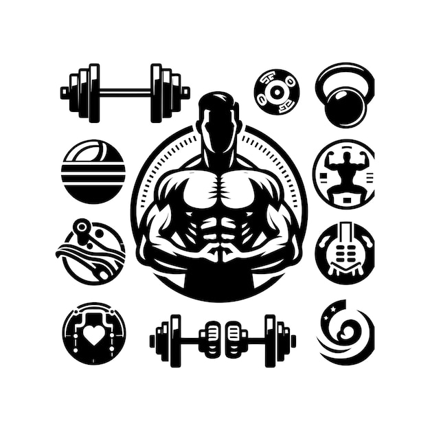 Fitness logo template icon illustration brand identity isolated and flat illustration vector graphic