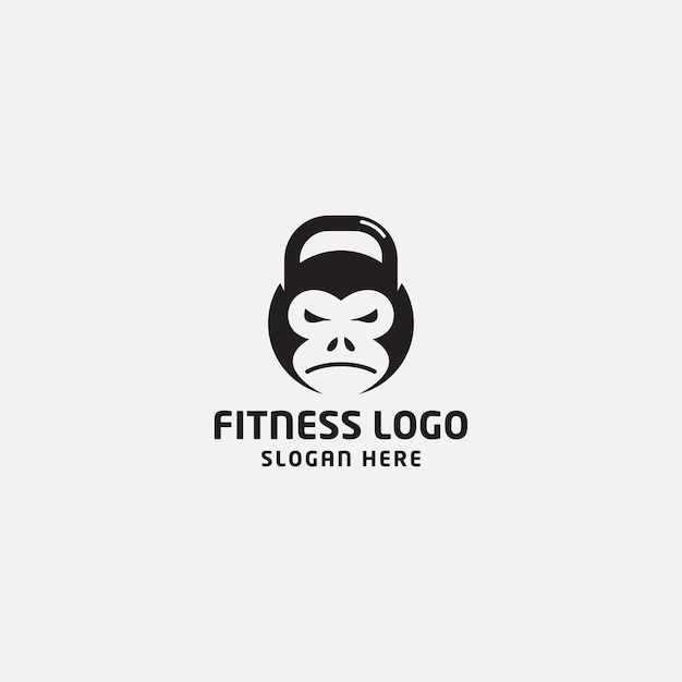 Fitness monkey logo icon design template