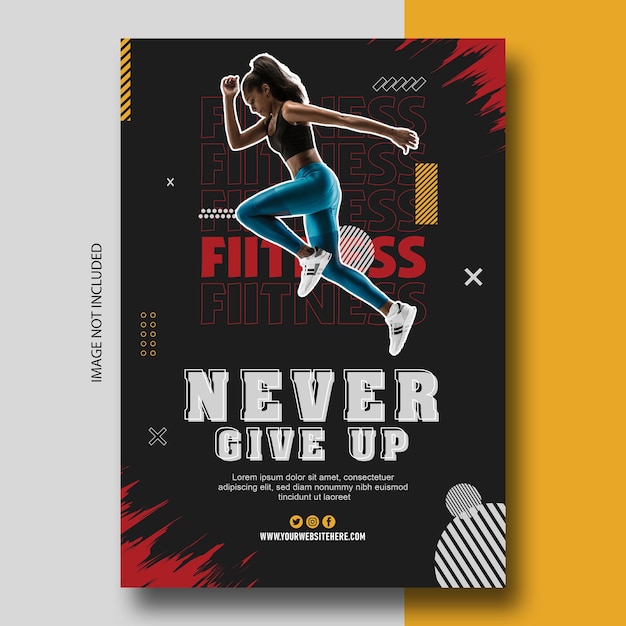 Vector fitness poster with photo