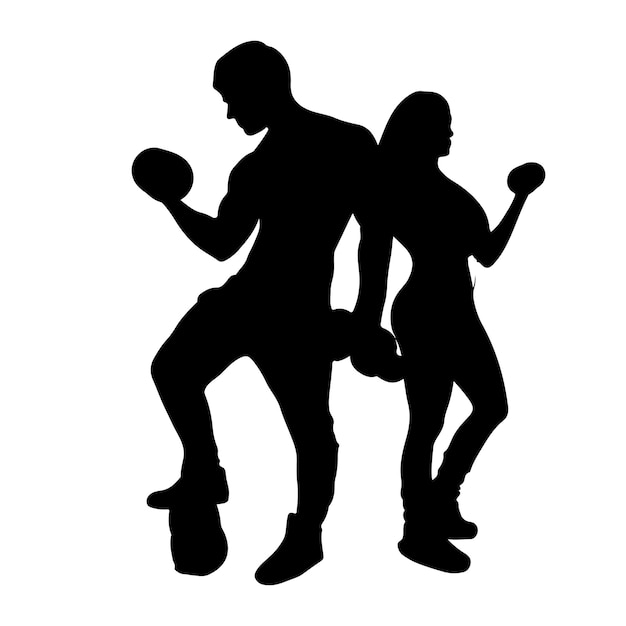 Fitness Silhouette Man and Woman