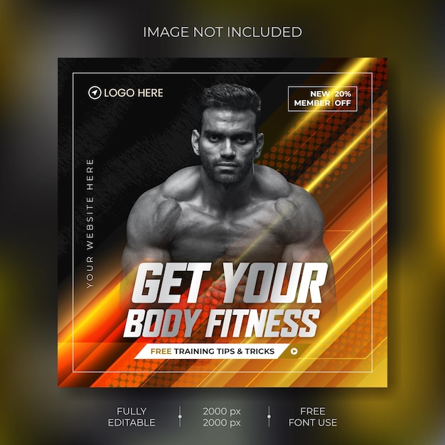 Fitness social media banner template Vector Premium