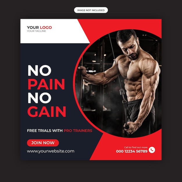 Fitness social media and instagram post template