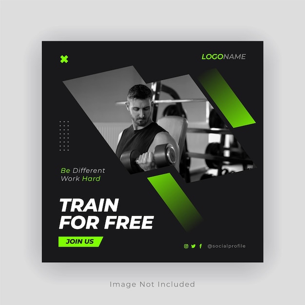 Fitness social media and instagram post template