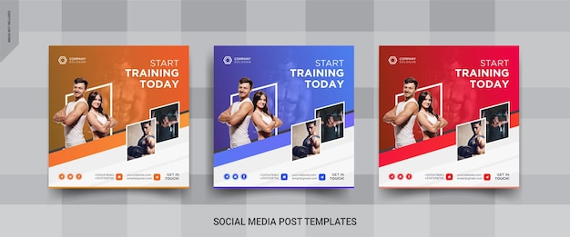 Fitness social media post banner design