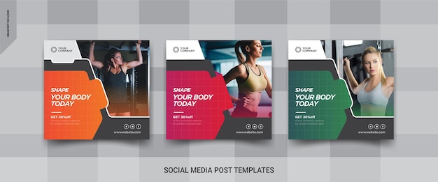 Fitness social media post banner design