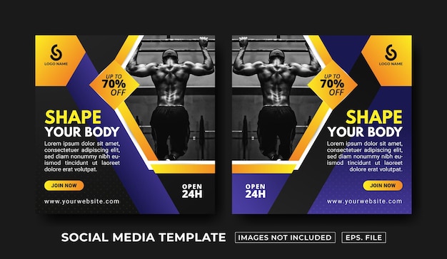 Fitness social media post template