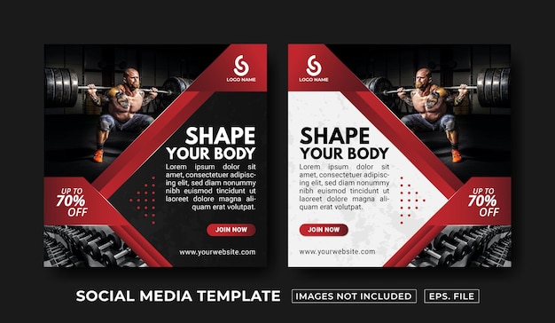 Fitness social media post template