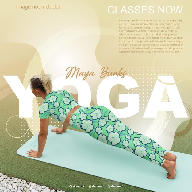 Vector fitness social media post or yoga banner