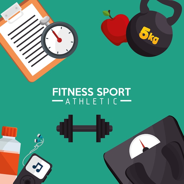 fitness sport athletic poster design 