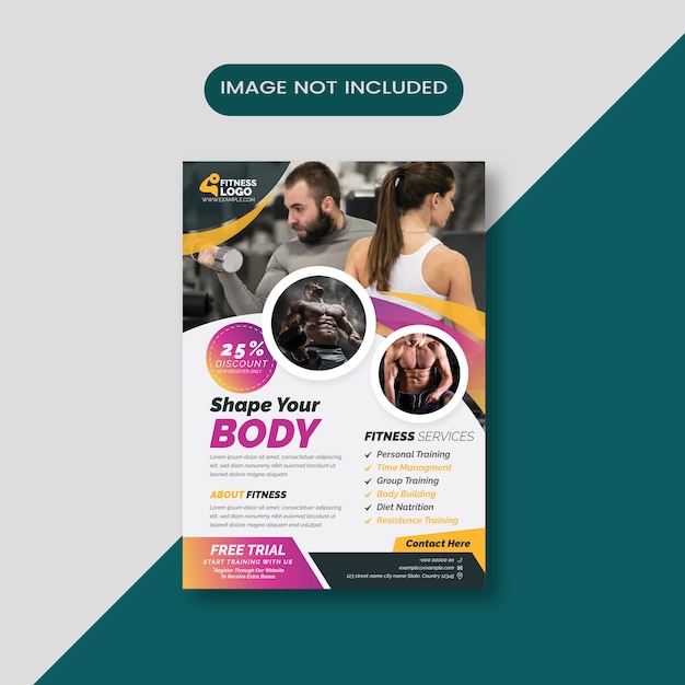 Vector fitness sports flyer