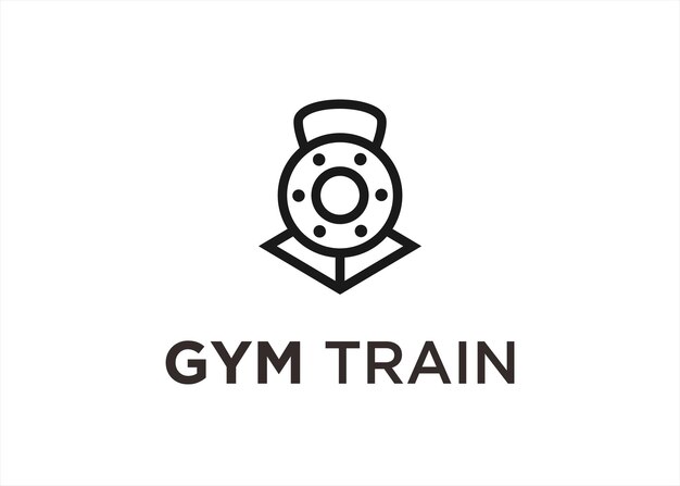 fitness train logo design vector illustration