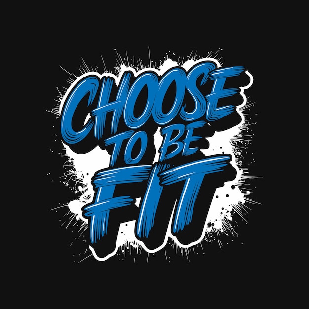 Vector fitness typography graffiti style vector tshirt design