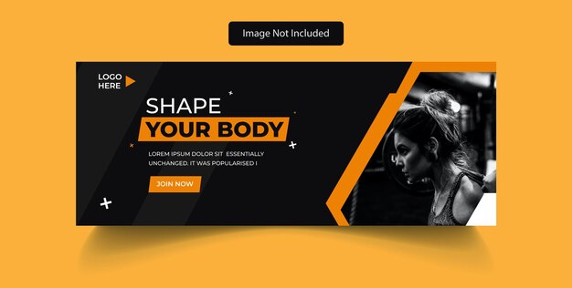 Vector fitness web banner or social media cover template premium psd