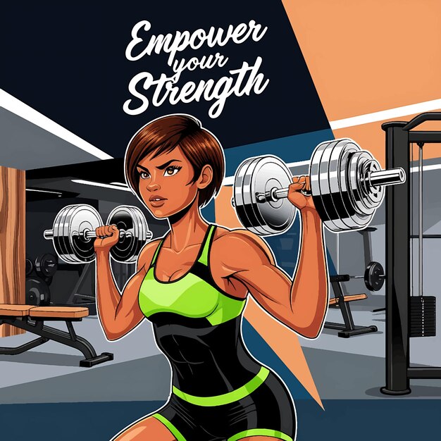 Vector fitness woman or fit woman vector illustration