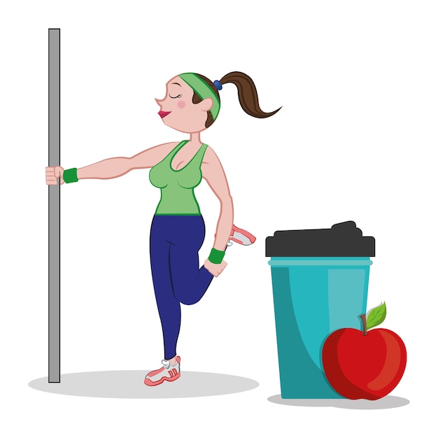 fitness woman training apple